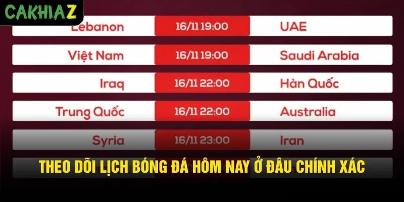 Theo dõi lịch bóng đá hôm nay ở đâu chính xác